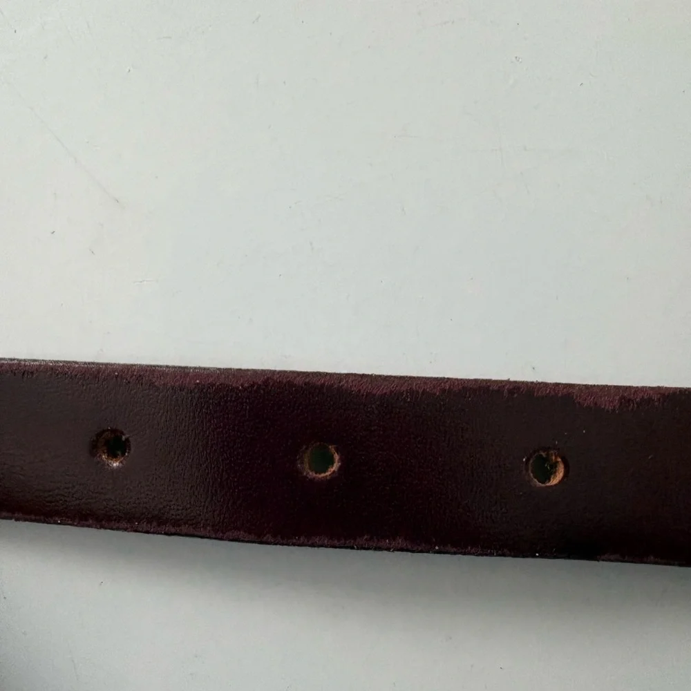 Mexx Burgundy Leather Belt with Silver Buckle - Picture 6 of 7